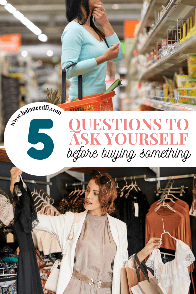 5 things to ask before buying something pin image