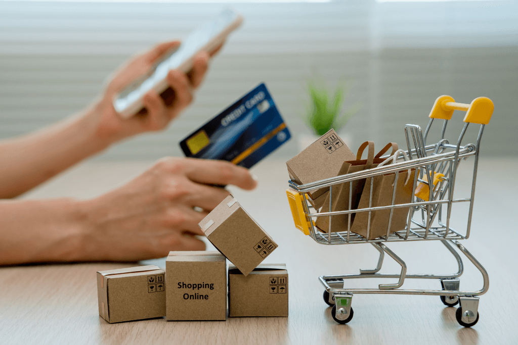 credit card with packages